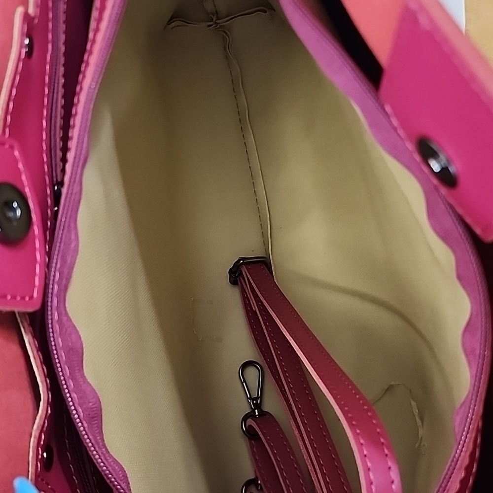 Pink Italian Leather Tote & Shoulder Bag - Picture 11 of 13